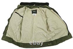 HOT VTG Men's BARBOUR @ A780 MOLESKIN SPORTS PARKA LEATHER Collar OLIVE Jacket L