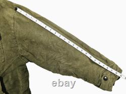 HOT VTG Men's BARBOUR @ A780 MOLESKIN SPORTS PARKA LEATHER Collar OLIVE Jacket L
