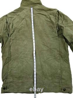 HOT VTG Men's BARBOUR @ A780 MOLESKIN SPORTS PARKA LEATHER Collar OLIVE Jacket L