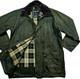 HOT VTG Men's BARBOUR @ BORDER PARKA WAXED LINED SAGE GREEN COAT Jacket C44 XL