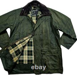 HOT VTG Men's BARBOUR @ BORDER PARKA WAXED LINED SAGE GREEN COAT Jacket C44 XL