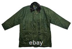 HOT VTG Men's BARBOUR @ BORDER PARKA WAXED LINED SAGE GREEN COAT Jacket C44 XL