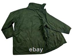 HOT VTG Men's BARBOUR @ BORDER PARKA WAXED LINED SAGE GREEN COAT Jacket C44 XL