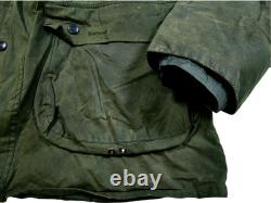 HOT VTG Men's BARBOUR @ BORDER PARKA WAXED LINED SAGE GREEN COAT Jacket C44 XL
