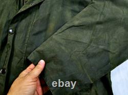 HOT VTG Men's BARBOUR @ BORDER PARKA WAXED LINED SAGE GREEN COAT Jacket C44 XL