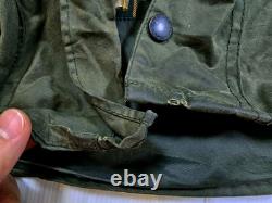HOT VTG Men's BARBOUR @ BORDER PARKA WAXED LINED SAGE GREEN COAT Jacket C44 XL