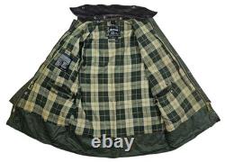 HOT VTG Men's BARBOUR @ BORDER PARKA WAXED LINED SAGE GREEN COAT Jacket C44 XL