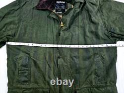 HOT VTG Men's BARBOUR @ BORDER PARKA WAXED LINED SAGE GREEN COAT Jacket C44 XL