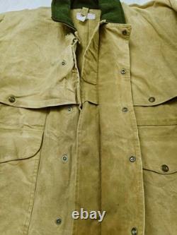 HOT VTG Men's FILSON 61N HUNTING PARKA WOOL LINING KHAKI WAXED COAT Jacket 44 L
