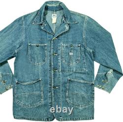 HOT VTG Men's LEE 0412 REPRO SANFORIZED CHORE WORKWEAR SCOVILL JP Denim JACKET L