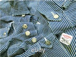 HOT VTG USA Men POINTER BRAND CHORE BARN WORKWEAR HICKORY Denim JACKET Jeans XL