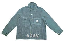 HOT VTG USA Men POINTER BRAND CHORE BARN WORKWEAR HICKORY Denim JACKET Jeans XL