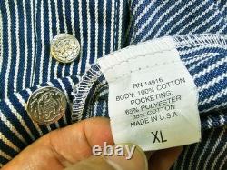 HOT VTG USA Men POINTER BRAND CHORE BARN WORKWEAR HICKORY Denim JACKET Jeans XL