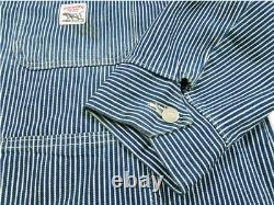 HOT VTG USA Men POINTER BRAND CHORE BARN WORKWEAR HICKORY Denim JACKET Jeans XL
