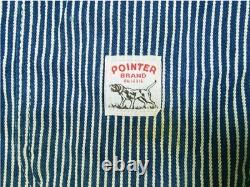 HOT VTG USA Men POINTER BRAND CHORE BARN WORKWEAR HICKORY Denim JACKET Jeans XL