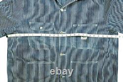 HOT VTG USA Men POINTER BRAND CHORE BARN WORKWEAR HICKORY Denim JACKET Jeans XL