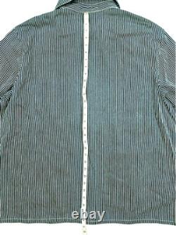 HOT VTG USA Men POINTER BRAND CHORE BARN WORKWEAR HICKORY Denim JACKET Jeans XL