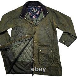 HOT Women's BARBOUR @ TORS WAXED PARKA QUILTED LINED OLIVE Jacket 16UK 12US L-XL