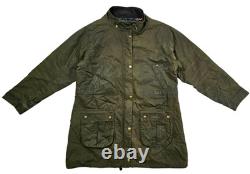 HOT Women's BARBOUR @ TORS WAXED PARKA QUILTED LINED OLIVE Jacket 16UK 12US L-XL