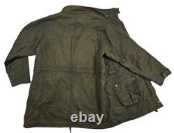HOT Women's BARBOUR @ TORS WAXED PARKA QUILTED LINED OLIVE Jacket 16UK 12US L-XL