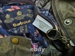 HOT Women's BARBOUR @ TORS WAXED PARKA QUILTED LINED OLIVE Jacket 16UK 12US L-XL
