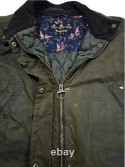 HOT Women's BARBOUR @ TORS WAXED PARKA QUILTED LINED OLIVE Jacket 16UK 12US L-XL