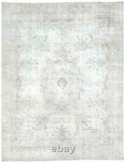 Hand-Knotted Large Vintage Floral 8X10 Distressed Oriental Rug Antique Carpet