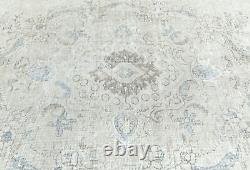 Hand-Knotted Large Vintage Floral 8X10 Distressed Oriental Rug Antique Carpet