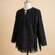 Handmade Black Suede Fringe Cowboy Shirt Western Warrior Pullover Native