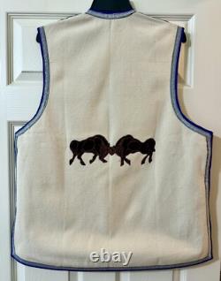 Handmade Embroidered Vest Bison Bull Western Ranch Men Women Country Indian 2xl