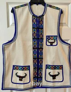 Handmade Embroidered Vest Bison Bull Western Ranch Men Women Country Indian 2xl