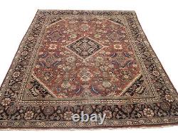 Handmade Floral Style Large 9X12 Medallion Semi Antique Oriental Rug Wool Carpet