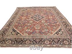 Handmade Floral Style Large 9X12 Medallion Semi Antique Oriental Rug Wool Carpet