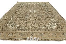 Handmade Large Floral Classic Design 9X12 Semi Antique Oriental Rug Wool Carpet