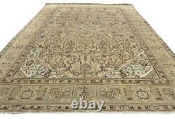 Handmade Large Floral Classic Design 9X12 Semi Antique Oriental Rug Wool Carpet