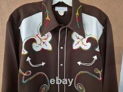 HbarC vintage western Brown embroidered shirt 24 Chest Which Should Be XL shirt