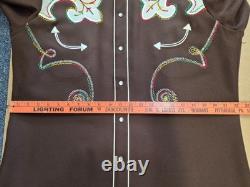 HbarC vintage western Brown embroidered shirt 24 Chest Which Should Be XL shirt