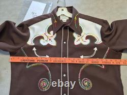 HbarC vintage western Brown embroidered shirt 24 Chest Which Should Be XL shirt