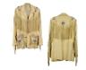 Herren Cowboy Beige Jacke Wildleder Fransen und Perlen Western Tragen Mantel Neu