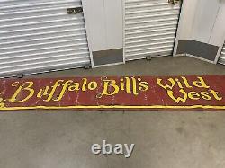 Historic Antique Cowboy BUFFALO BILL Wild West Painted Sideshow Banner, 1930s