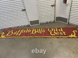 Historic Antique Cowboy BUFFALO BILL Wild West Painted Sideshow Banner, 1930s