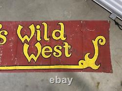 Historic Antique Cowboy BUFFALO BILL Wild West Painted Sideshow Banner, 1930s