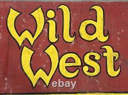 Historic Antique Cowboy BUFFALO BILL Wild West Painted Sideshow Banner, 1930s