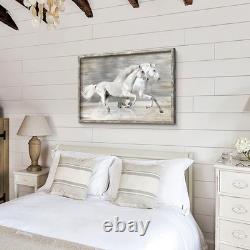 Horse Picture Wall Art Framed Large Western Framed Painting Rustic Farmhouse
