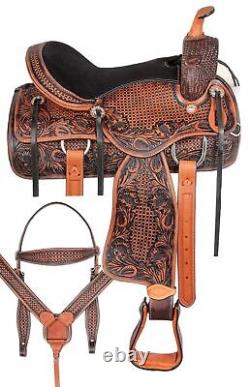 Horse Saddle Western Trail Classic Cowboy Leather Tack Set 14 15 16 17 18