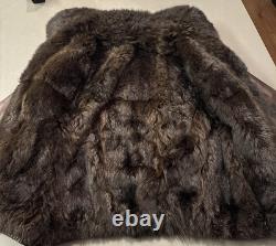Htf Rarelrgreversible Vintage Brown Ranch Real Genuine Fur Coat Amazing Find