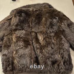 Htf Rarelrgreversible Vintage Brown Ranch Real Genuine Fur Coat Amazing Find