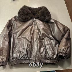 Htf Rarelrgreversible Vintage Brown Ranch Real Genuine Fur Coat Amazing Find