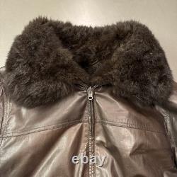 Htf Rarelrgreversible Vintage Brown Ranch Real Genuine Fur Coat Amazing Find