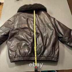 Htf Rarelrgreversible Vintage Brown Ranch Real Genuine Fur Coat Amazing Find